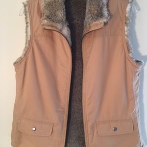 GAP Reversible Faux Fur Pocketed Vest